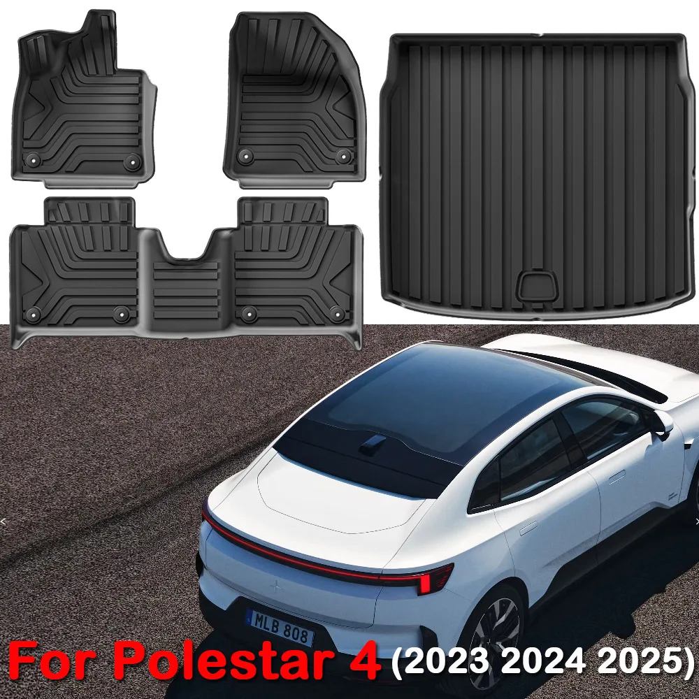 

Floor Mats For Polestar 4 2023 2024 2025 TPE All Weather Heavy Duty Cargo Liner Mat Waterproof Non-slip Foot Pad LHD Accessories