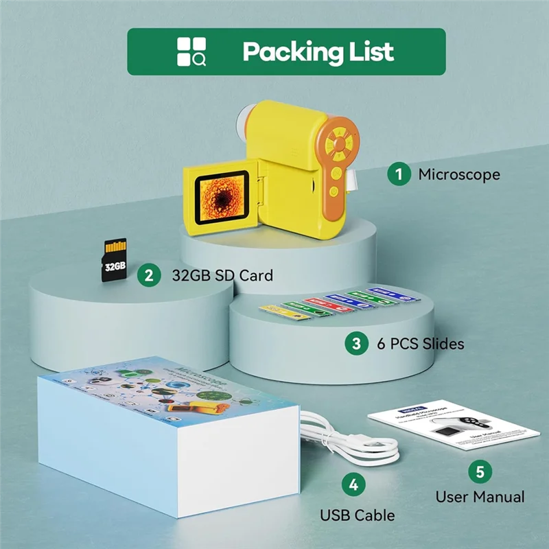 

AEE8-микроскоп для детей 1000X [3-в-1] 2-дюймовый портативный цифровой микроскоп 1080P, портативный карманный микроскоп
