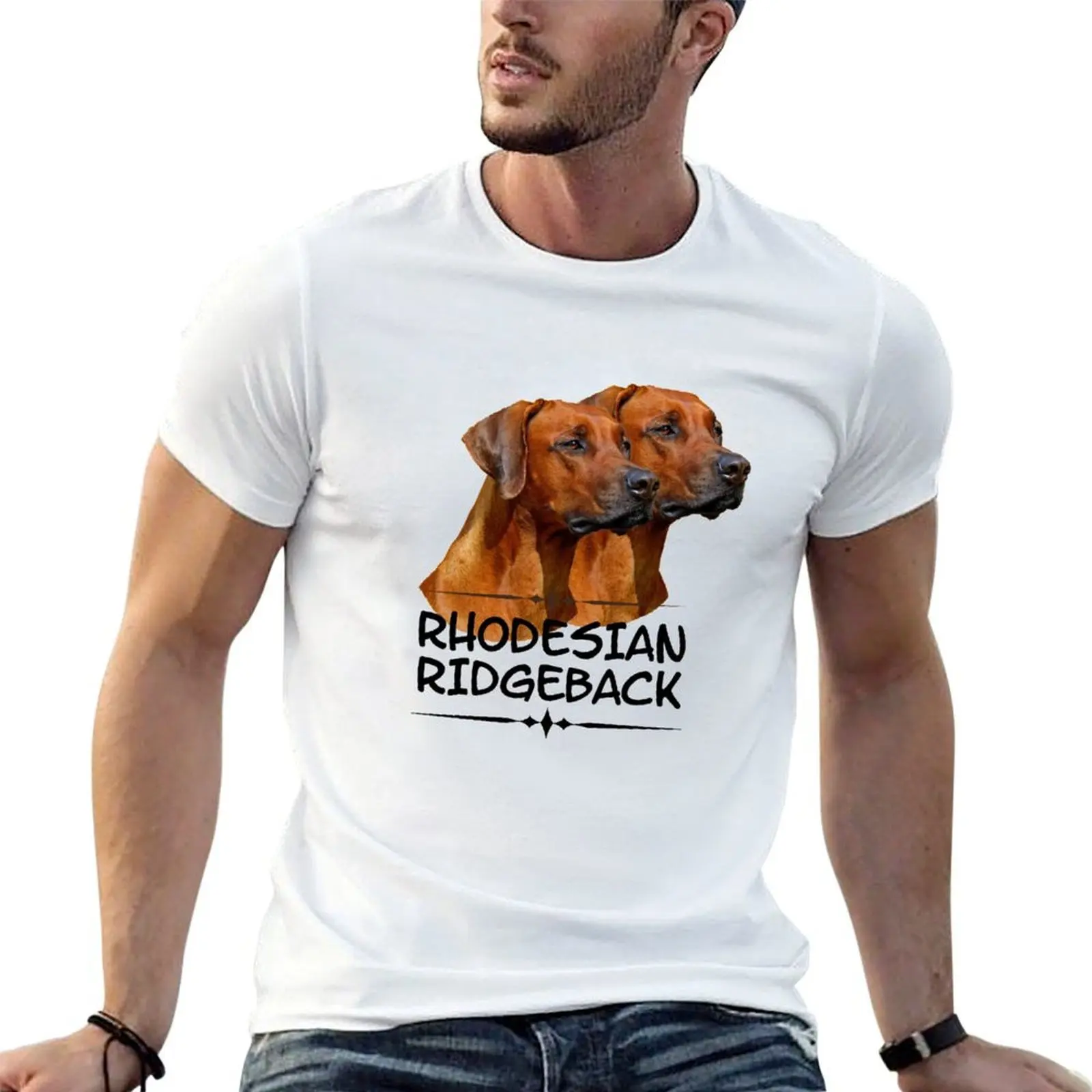 Футболка Rhodesian Ridgeback, рабочая рубашка с короткими рукавами