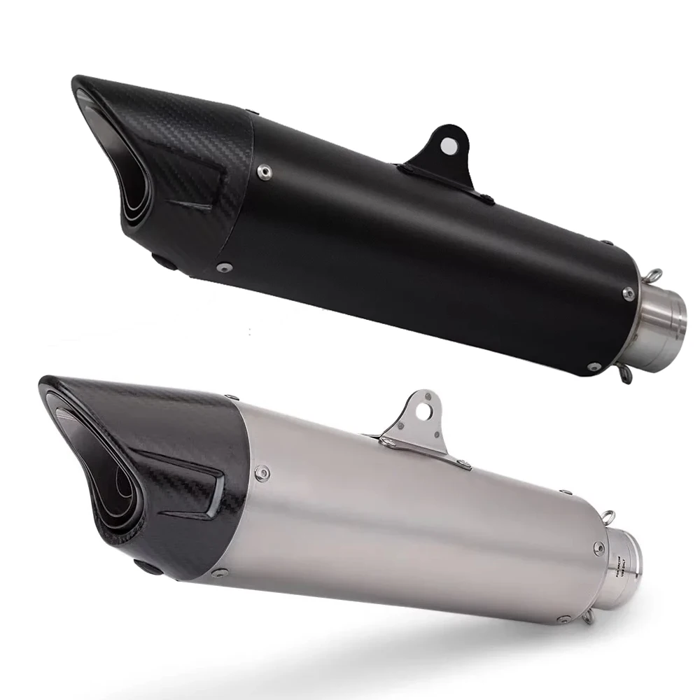 Motorrad-Auspuff 51mm Universal-Schalldämpfer Kohlefaser-Endrohr Auspuffanlage FÜR R1200GS R7 GSXR750 CBR1000RR Z1000 R3 TRIPLE765