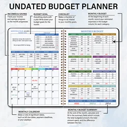 1pc Monthly Budget Planner - Easy to Use Monthly Financial Organizer with Expense Tracking Notebook -2023-2024 Monthly Money Bud