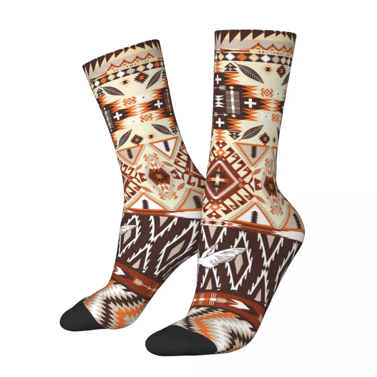 Happy Retro Aztec Geometric Tribal Pattern Crazy Men's Socks Unisex Harajuku Seamless Printed Funny Crew Sock Boys Gift