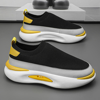Summer New Sports Shoes Men's Socks Breathable Mesh Running Shoes Black Slip-On Slip-Ons Men's Casual Driving Shoes Suitable for Outdoor
