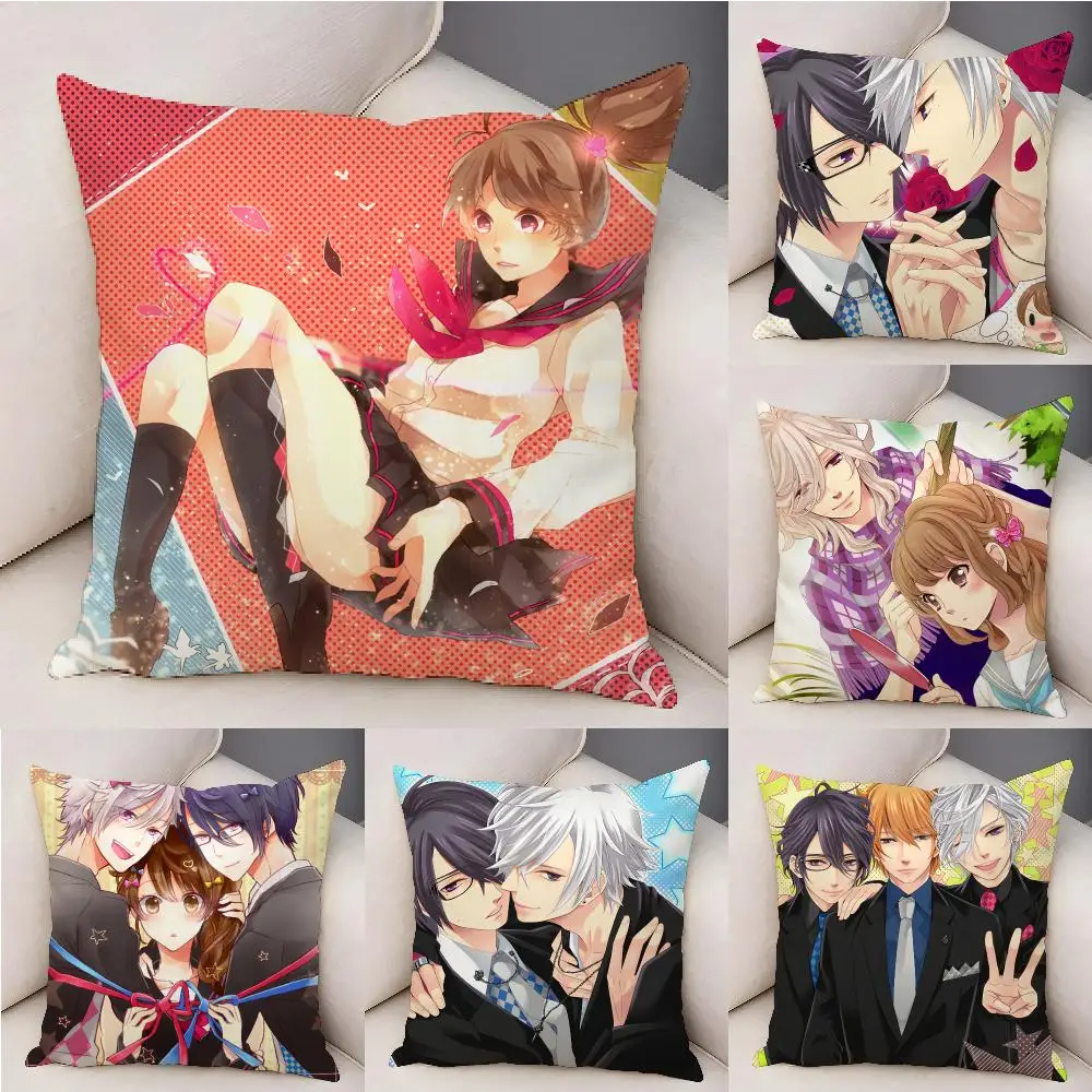 Anime B-Brothers-Conflict Cushion Cover Plush Decorative Pillow Case With Hidden Zipper Fashion Room Decor For Home
