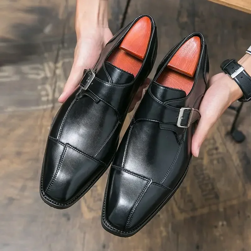 Zapatos planos de cuero de vaca para hombre, calzado informal con punta puntiaguda, aumento de altura, elegante, clásico, Original, envío gratis