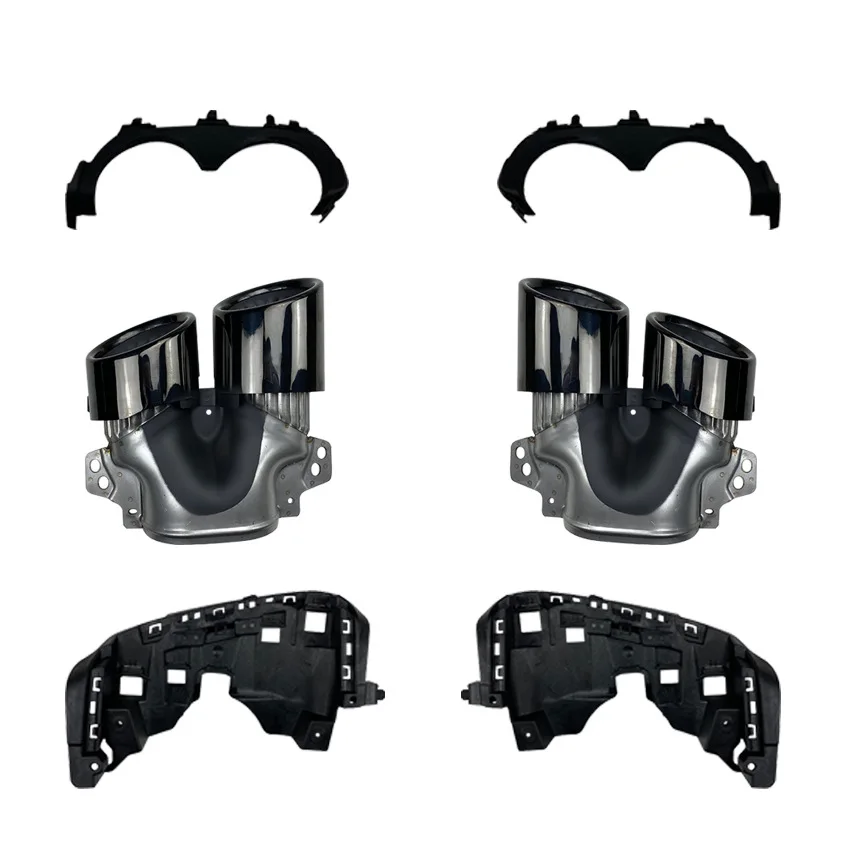 new Car Rear Muffler Exhaust Cutters，Mercedes Benz GLA Class H247 GLA200 220 250 GLA35 Up to GLA45 AMG Tips Pipe Bracket Trim