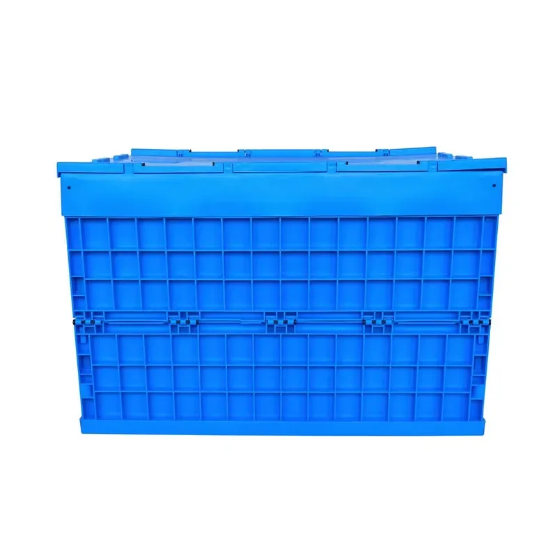 Heavy Duty Foldable Plastic Storage Basket Large Capacity Stackable Nested Crate with Perforated Design Eco Friendly