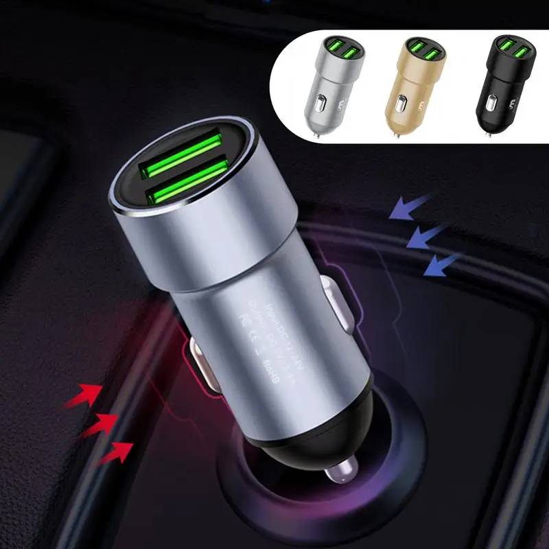 

12V 3.4A Mini Car Charger Dual USB Fast Charging Adapter For Phone Tablet Laptop QC 3.0 Phone Convenient Charger Adapter