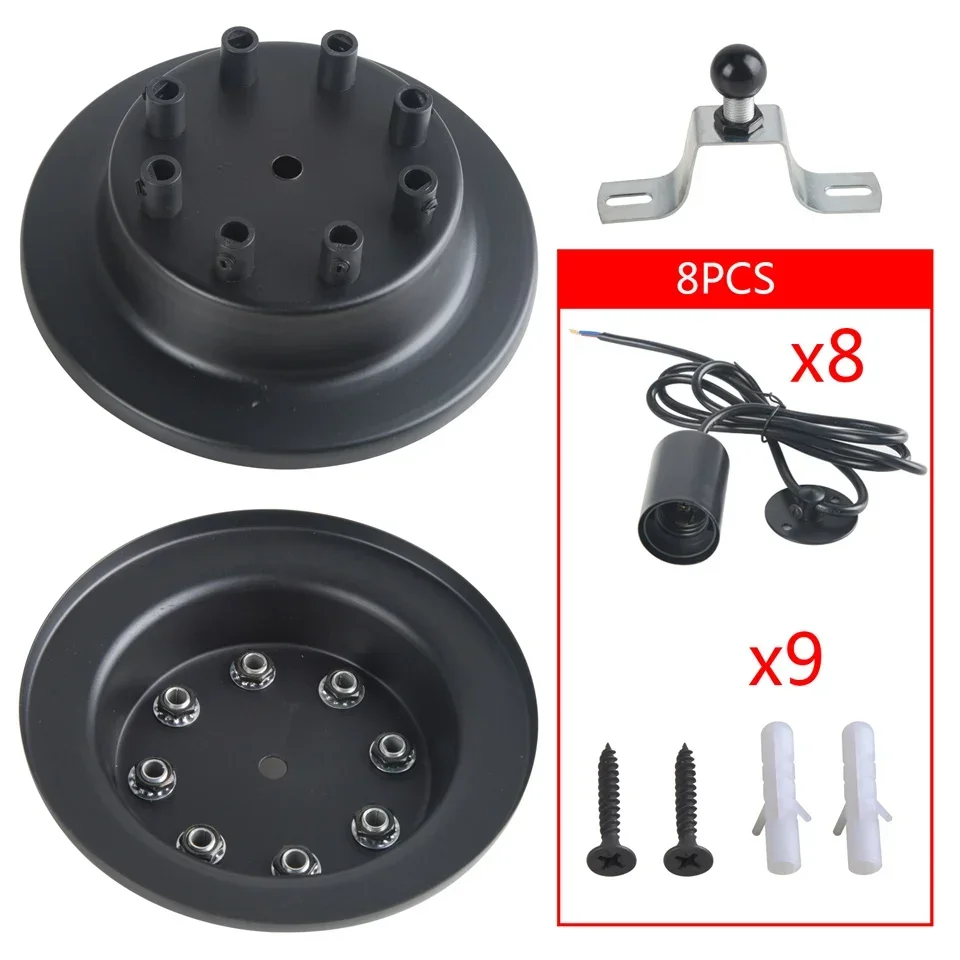 American 8 Heads Daily Lights Adjustable Country Industrial Warehouse Vintage Spider Ceiling Light Fixtures For Home