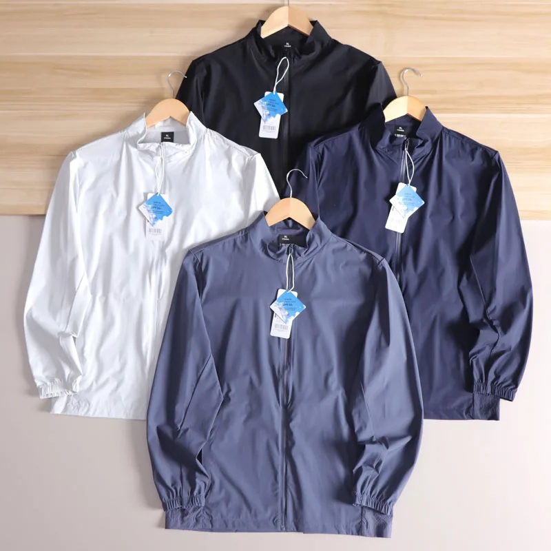 

Легкий дышащий тканевый тюнер, уличная мужская летняя повседневная одежда с воротником-стойкой, солнцезащитная одежда, эластичный тюнер