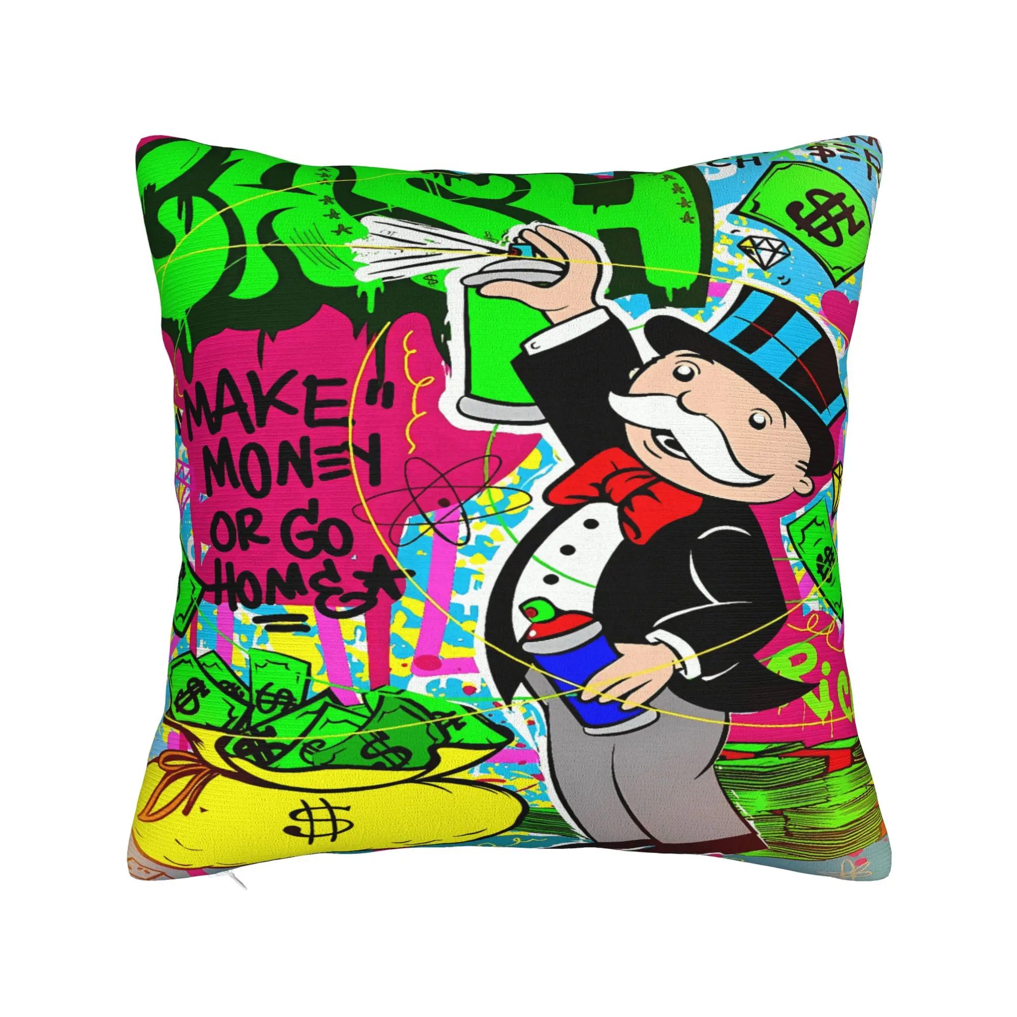 Monopolys Money Dance Pillow Case  Novelty Pillow Cover Design Pillowcases For Sofa Car Home Decor