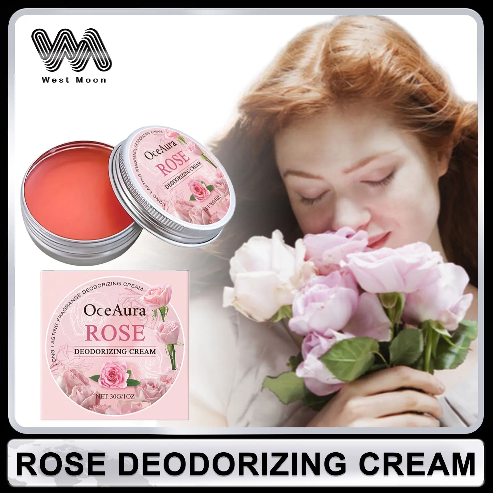 Rose Deodorization Cream Eliminate Bad Smell Remover Long Lasting Fragrance Keep Drying Fresh Portable Sweatproof Odor Cream 30g