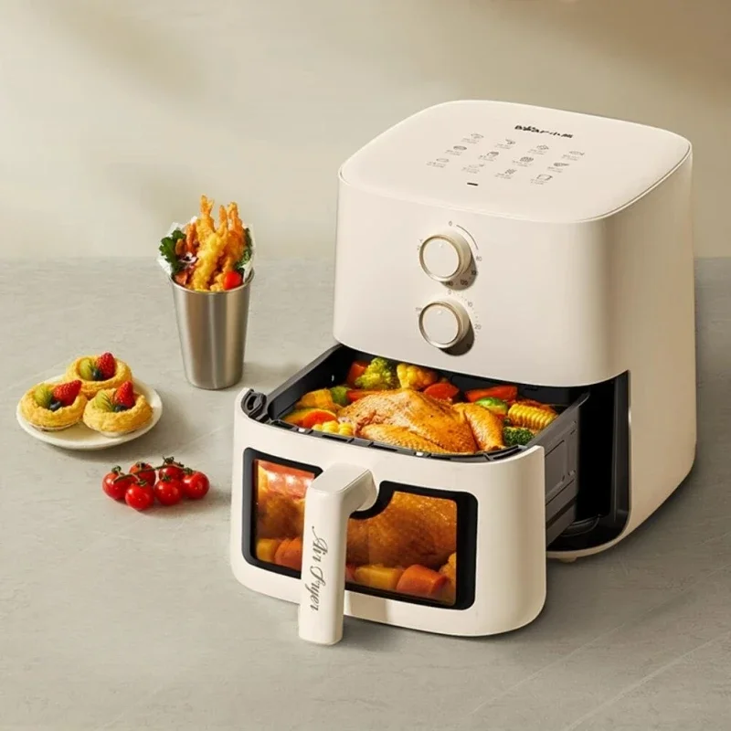 Bear 220V Air Fryer Household 5L Visual No-Turn Compact All-in-One Multifunction Electric Fryer French Fries Machine