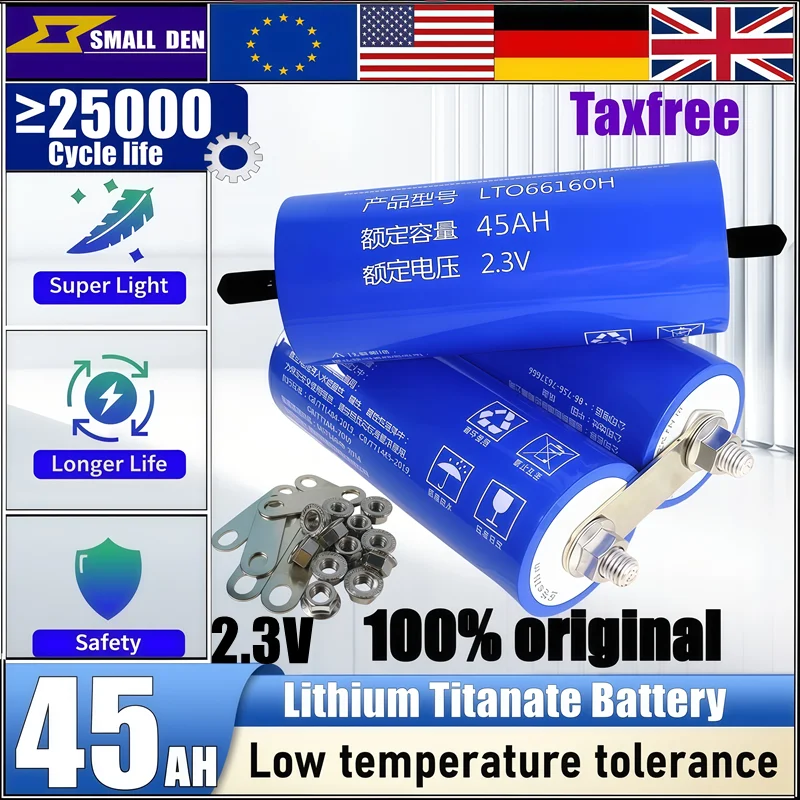 

Yinlong 2,3 В 45 Ач литий-титанатный аккумулятор LTO 66160 10c DIY 12 В 24 В 48 В электрический лодочный солнечный динамик автомобильный аккумулятор капельный