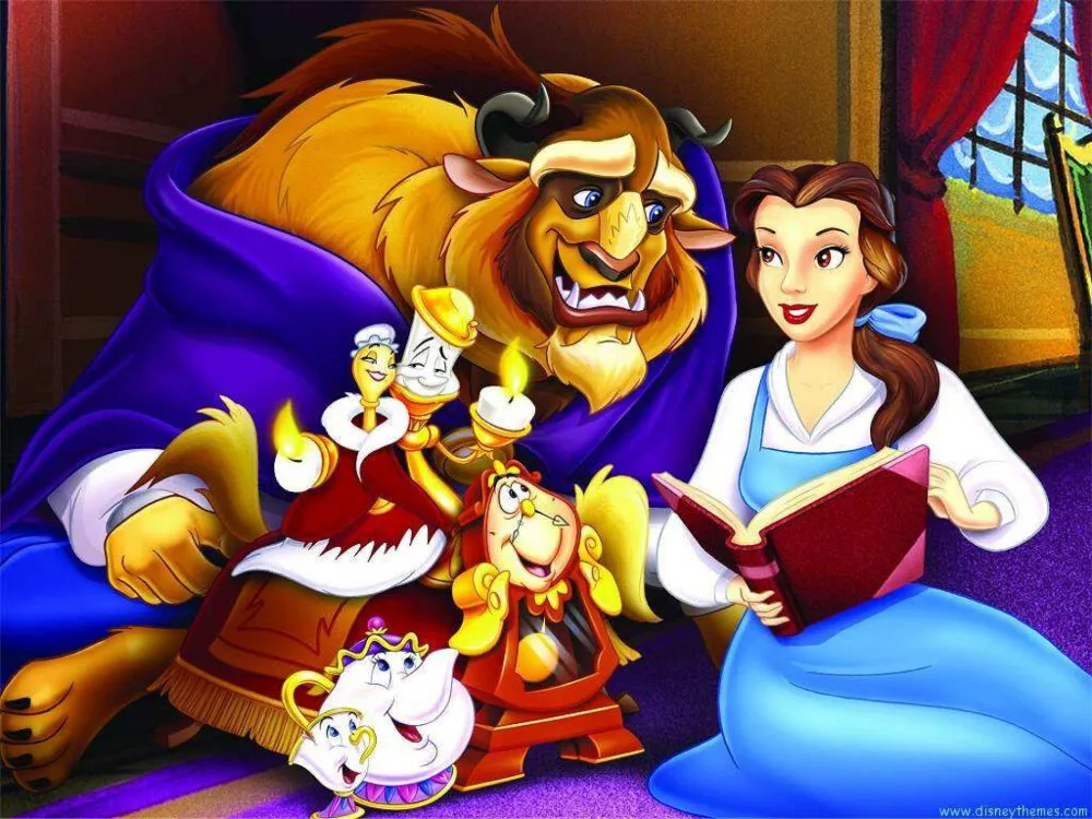 Disney Cartoon Beauty and The Beast Wall Art Canvas Painting Nordic Posters and Prints Wall Pictures for Living Room Decor