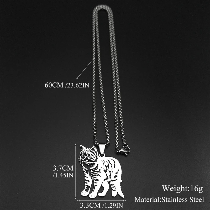 Kawaii Ragdoll Cat Pendant Necklace For Women Men Stainless Steel Gold Silver Color Lovely Pet Kitty Chain Jewelry Gifts view 6