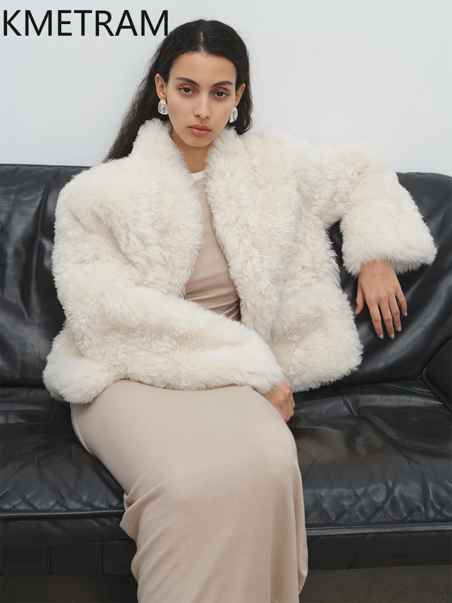 Laine naturelle peau de mouton Double face fourrure veste femmes luxe court réel manteau de fourrure fourrure vestes hiver femme vêtements 2025 шу sik