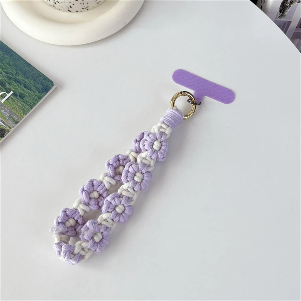زهرة مفتاح فوب حزام فاخر نسج السوار المفاتيح المعصم الحبل سوار كيرينغ بوهو الأزهار ديزي الأزهار لطيف هدية الكريسماس