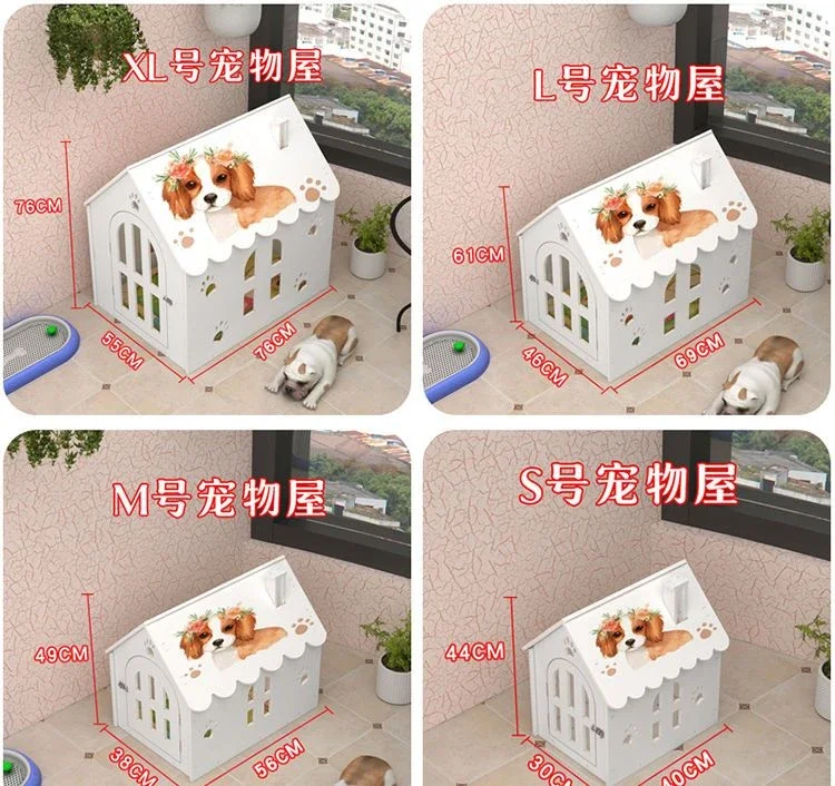 Dog Kennel for Pomeranian Teddy Dog Villa Removable and Washable Plastic Pet Kennel Cat Kennel Dog House