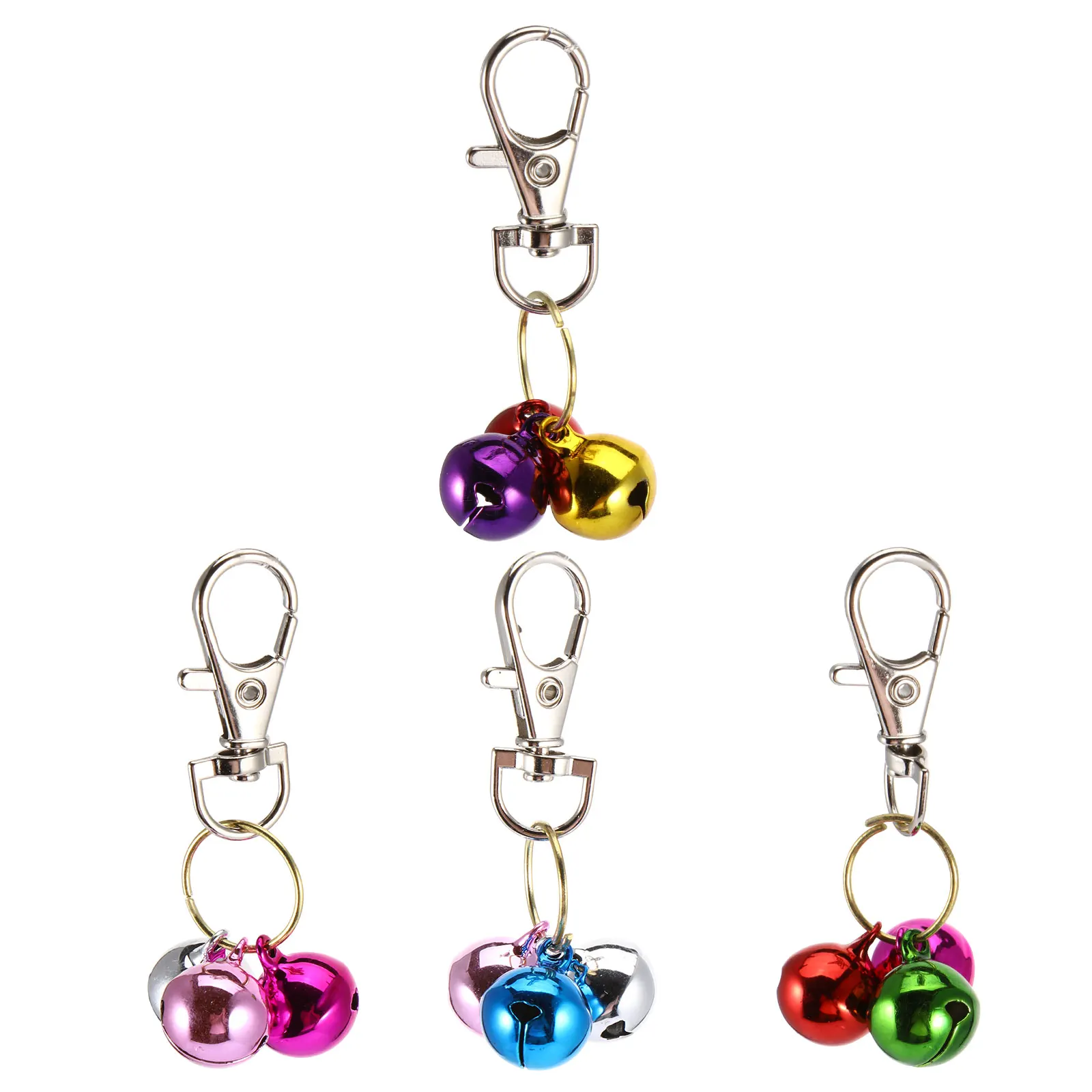 

4Pcs Cat Collar Bells Copper Small Dog Training Charm Pendant Keychain Pet Supplies Stylish Lovely Sound Noise