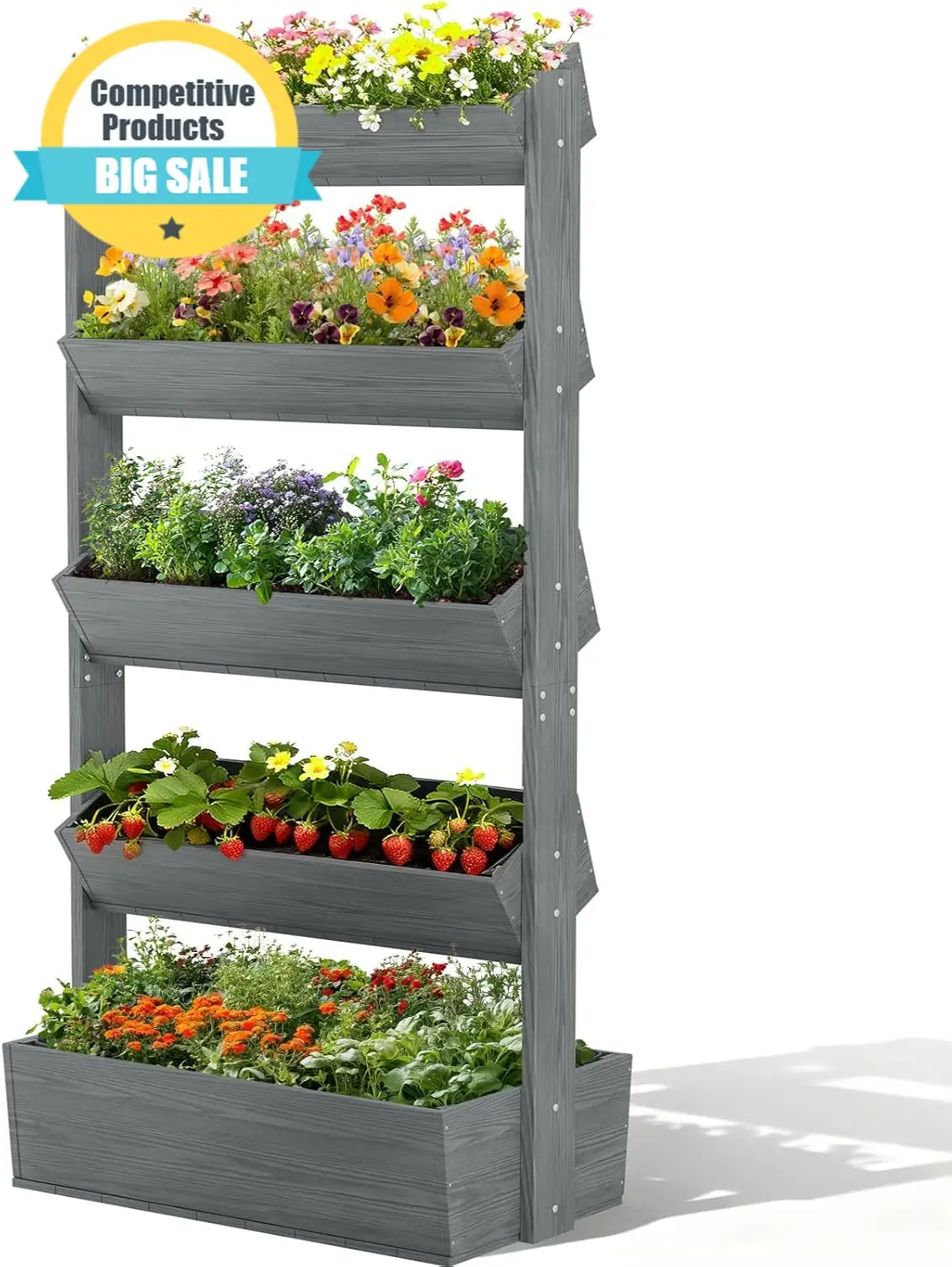 

Fast Delivery & Hot SellingDoCred Vertical Raised Garden Bed, 5 Tier Upgraded Garden Planters Freestanding Wood Plant Stand Flow