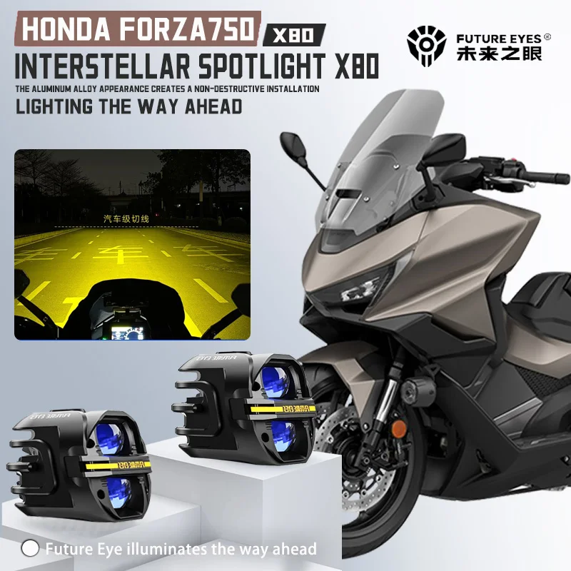 

FUTURE EYES X80-LED For Motorcycle, HONDA FORZA 350 Spotlight With Cable, Backlight Switch, Trailer Sunshade Auxiliary Light