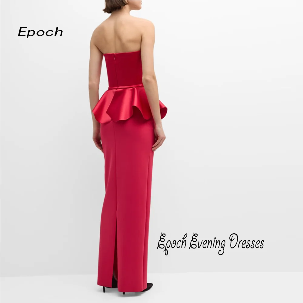 Epoch-Vestido largo de noche de satén para mujer, elegante vestido de fiesta de cóctel recto sin tirantes, Sexy, Arabia, 2024