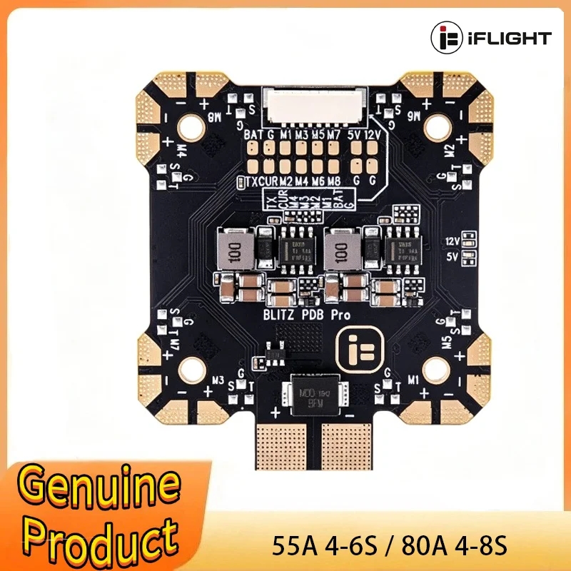 IFlight BLITZ PDB Pro Support 80A 4-8S / 55A 4-6S LIPO Input 5V 3A /12V 2A Dual BEC 330A Distribution Board for RC FPV Drone