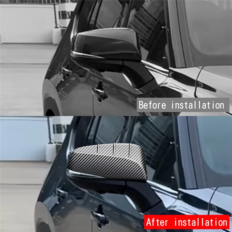 

NEW-Car Side Rearview Mirror Cover Door Mirror Shell Trim Sticker For Toyota Grand Highlander 2024 Carbon Fiber