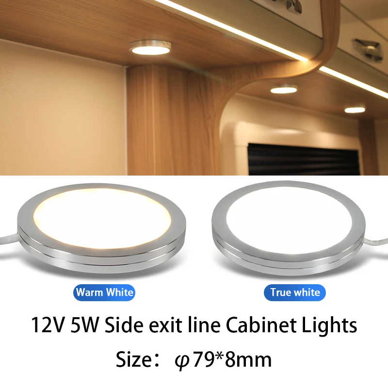 الملحقات DC12V 5 واط مقاوم للماء سبائك الألومنيوم صمام ثنائي باعث للضوء ضوء سقف خزانة RV