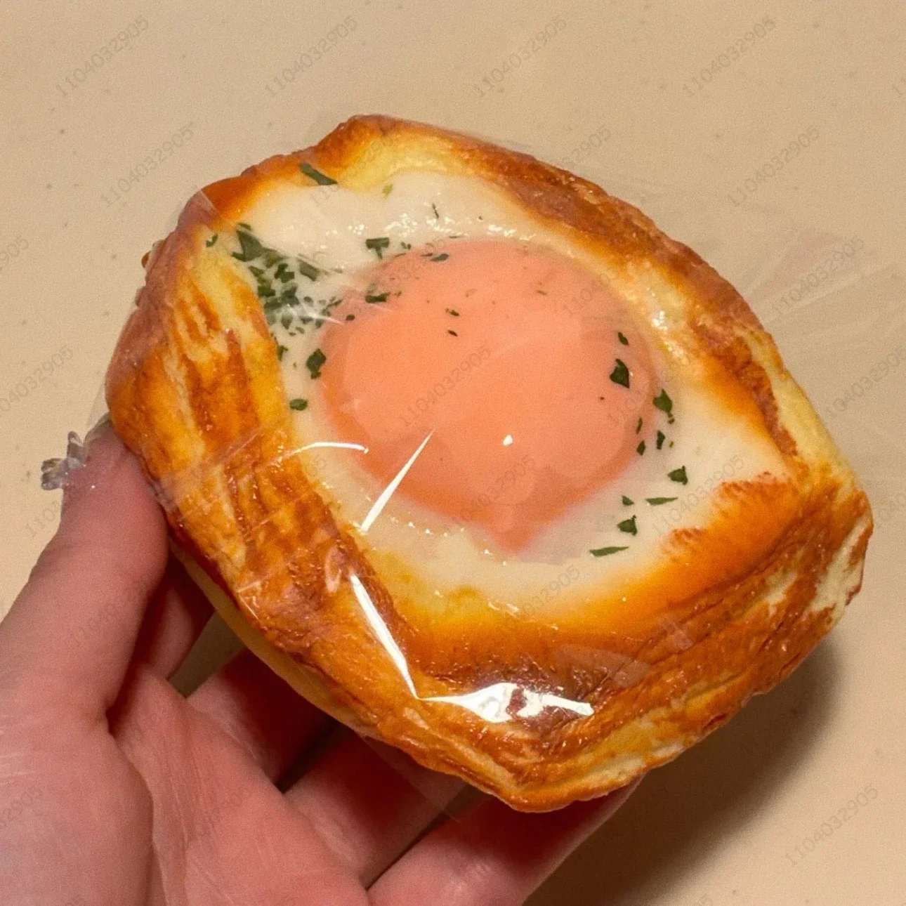 Fried Egg Croissant Slow Rising Squishy Toy Breakfast Egg Toast Anti-Stress Fidget Toys for Kid and Adults ASMR Sensory Gifts