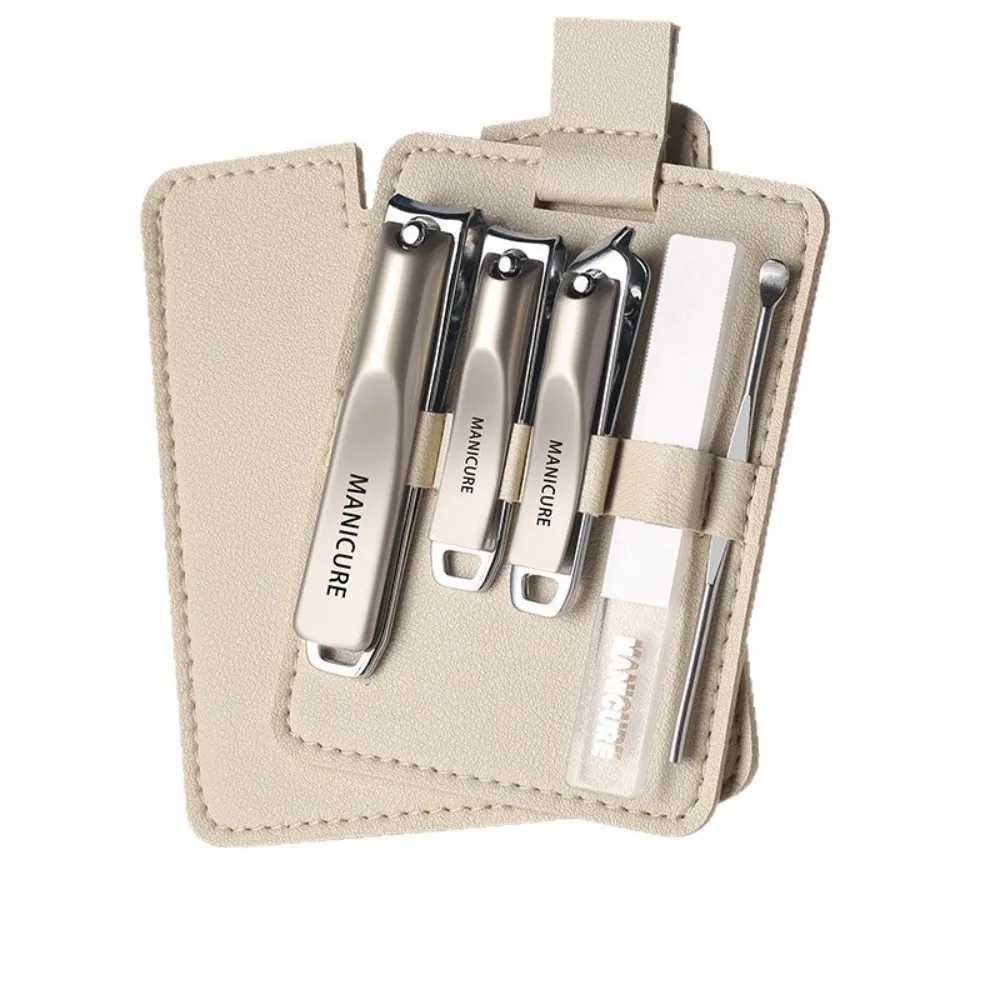 ชุดกรรไกรตัดเล็บเหล็กคาร์บอน 5 ชิ้นชุดเครื่องมือคมสำหรับเล็บหนาชุดแต่งเล็บเท้าพร้อมกระเป๋าเดินทาง