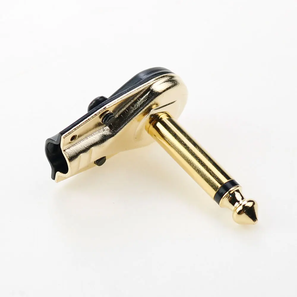 1PCS 6.35 mm Mono 2 Pole Jack Plug 6.35mm Flat Male Guitar Phono Pancake Effects Pedal 90° Right Angle 1/4\