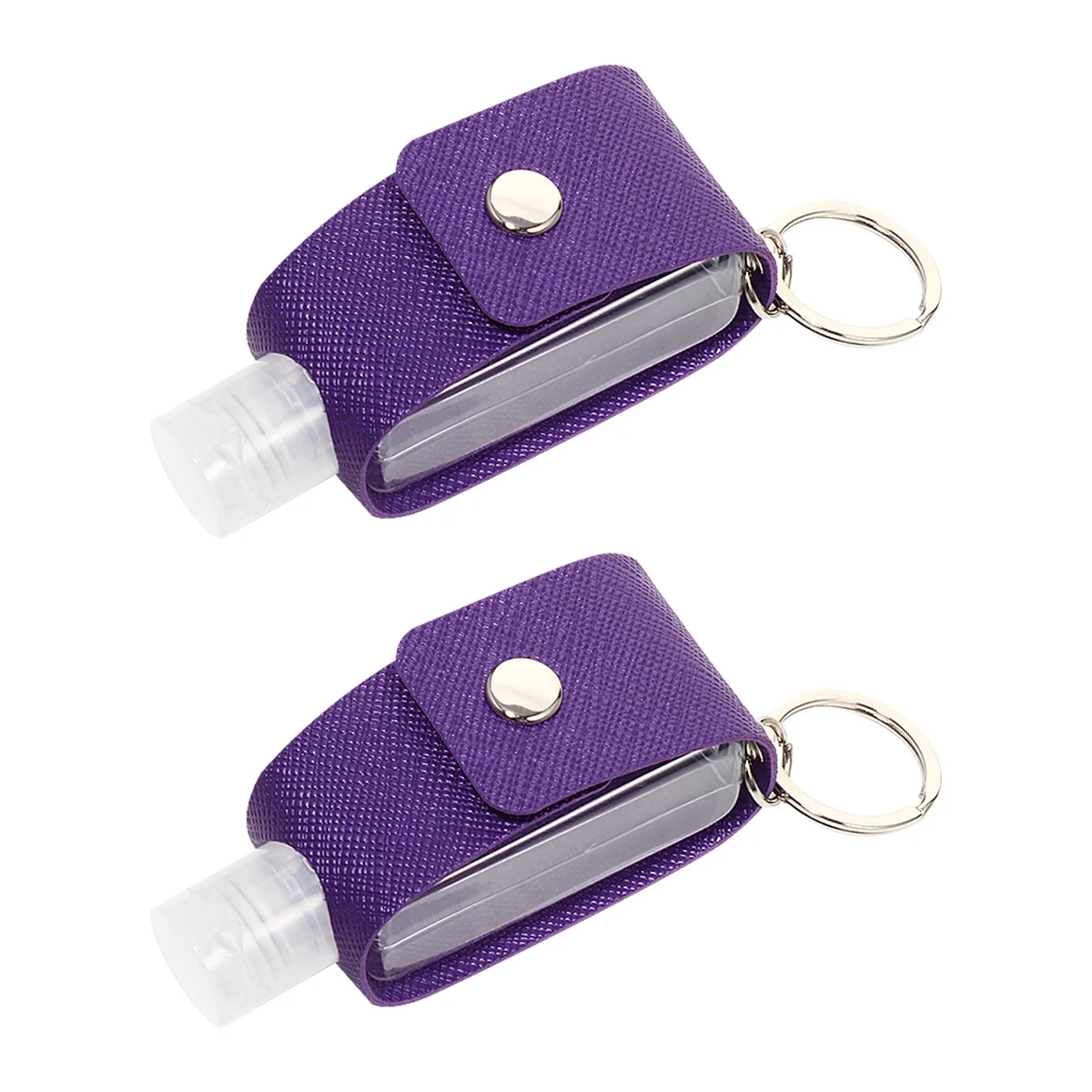 

2Sets Portable Bottle and PU Storage Bag Keychain Ring Design for Outdoor Use Refillable Perfume Lotion