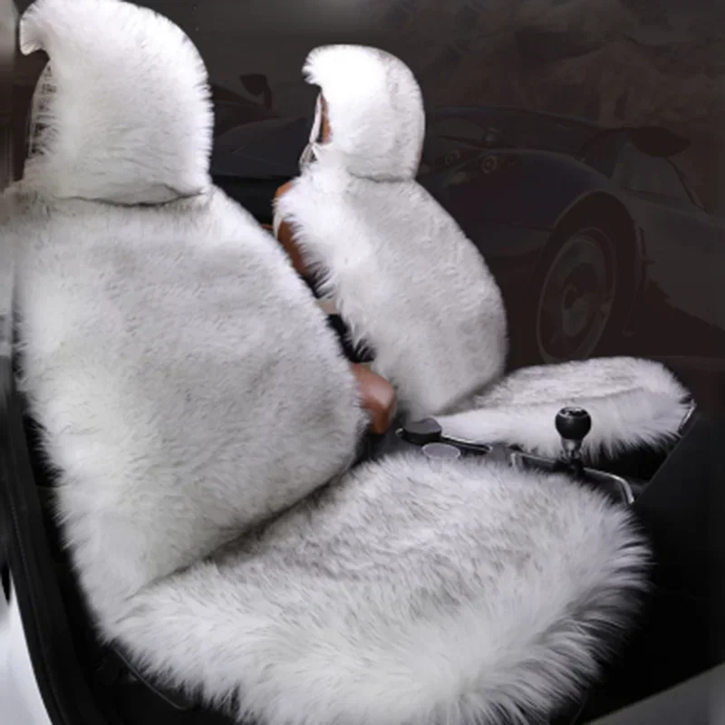 Car Seat Cushion Winter Plush Warm Car Seat Cushion Wool Velvet Full Cover Seat Cover Universal