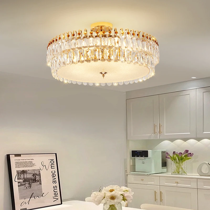 Living Room Pendant Light French Luxury Crystal Ceiling Light Master Bedroom Innovative Dining Room Bedroom Lighting Fixtures