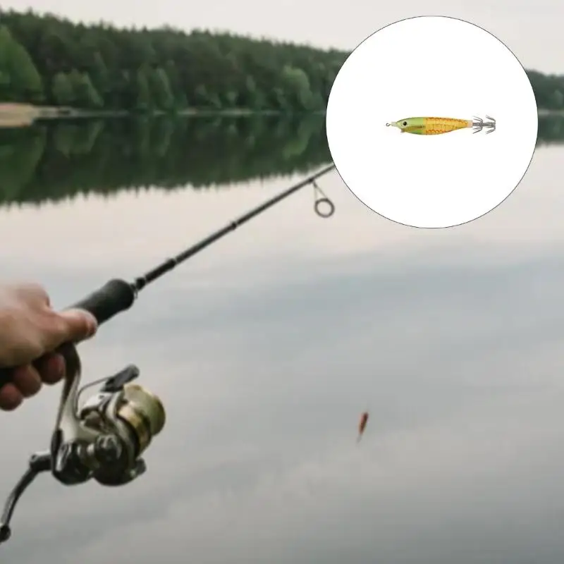 

R6FE Lures Baits Squid Jigs Glow Jigs Hook for Freshwater Saltwater Artificial Baits