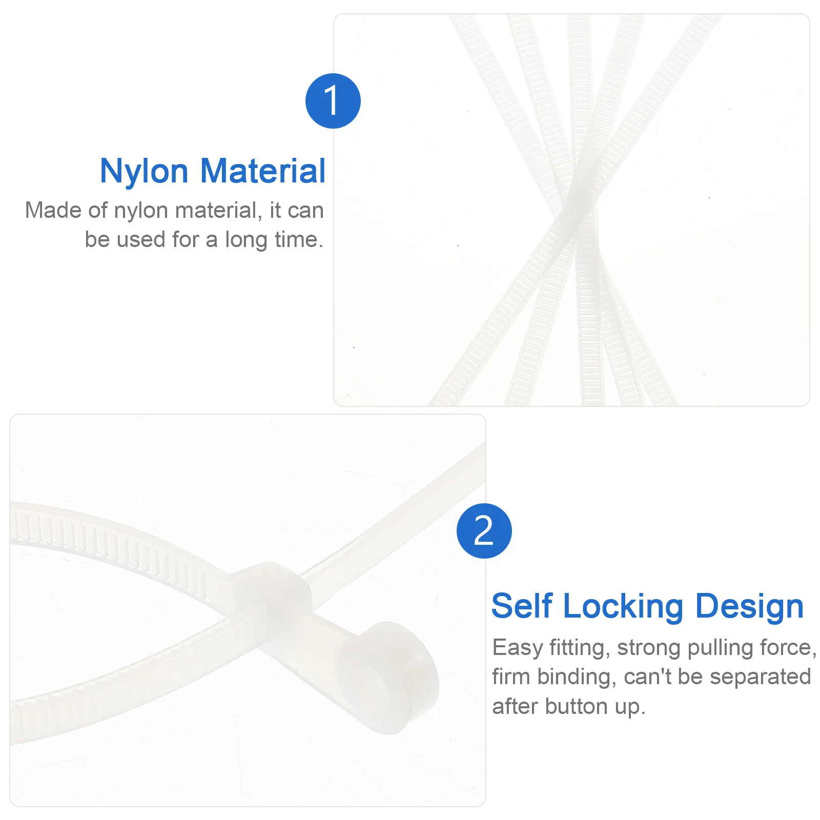 

Double Hole Round Head Ties Self-Locking Cable Zip for Fixing with Screw Holes Nylon Heavy Duty