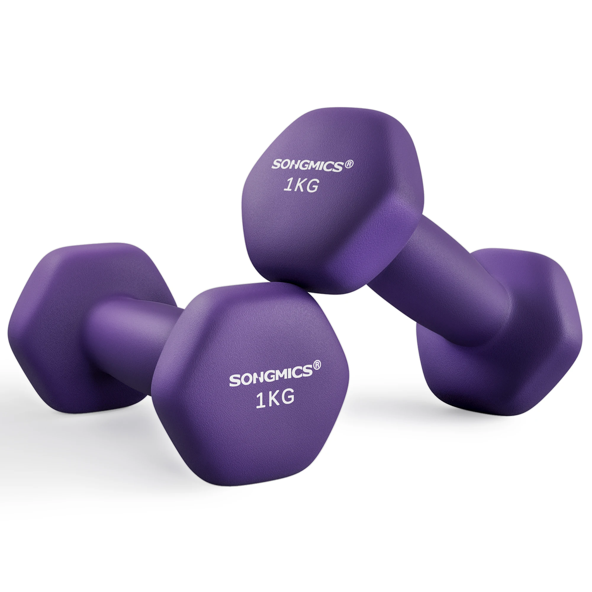 SONGMICS Kurzhantel Hanteln, (2er Set Neopren-Beschichtung, Hantelset, Kurzhanteln, Hexagon), 1KG-2KG-3KG-4KG-5KG 8