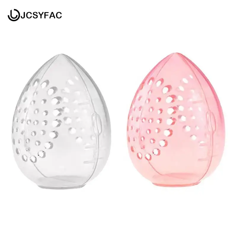 Egg Shape Box Cosmetics Puff Holder Stand Makeup Sponge Box Plastic Portable Breathable Empty Storage Display Organizer Rack