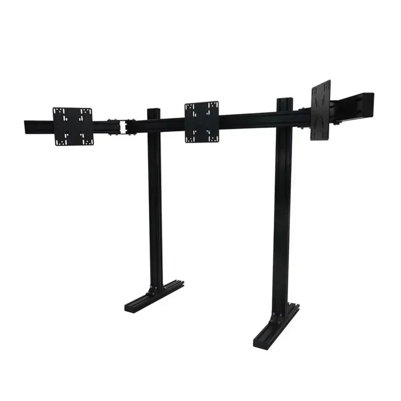 Aluminum Profile Triple Monitor Stand LCD Screen TV Display Hanger Three Monitor Mount for Sim Rig Sim Racing Cockpit Simulator