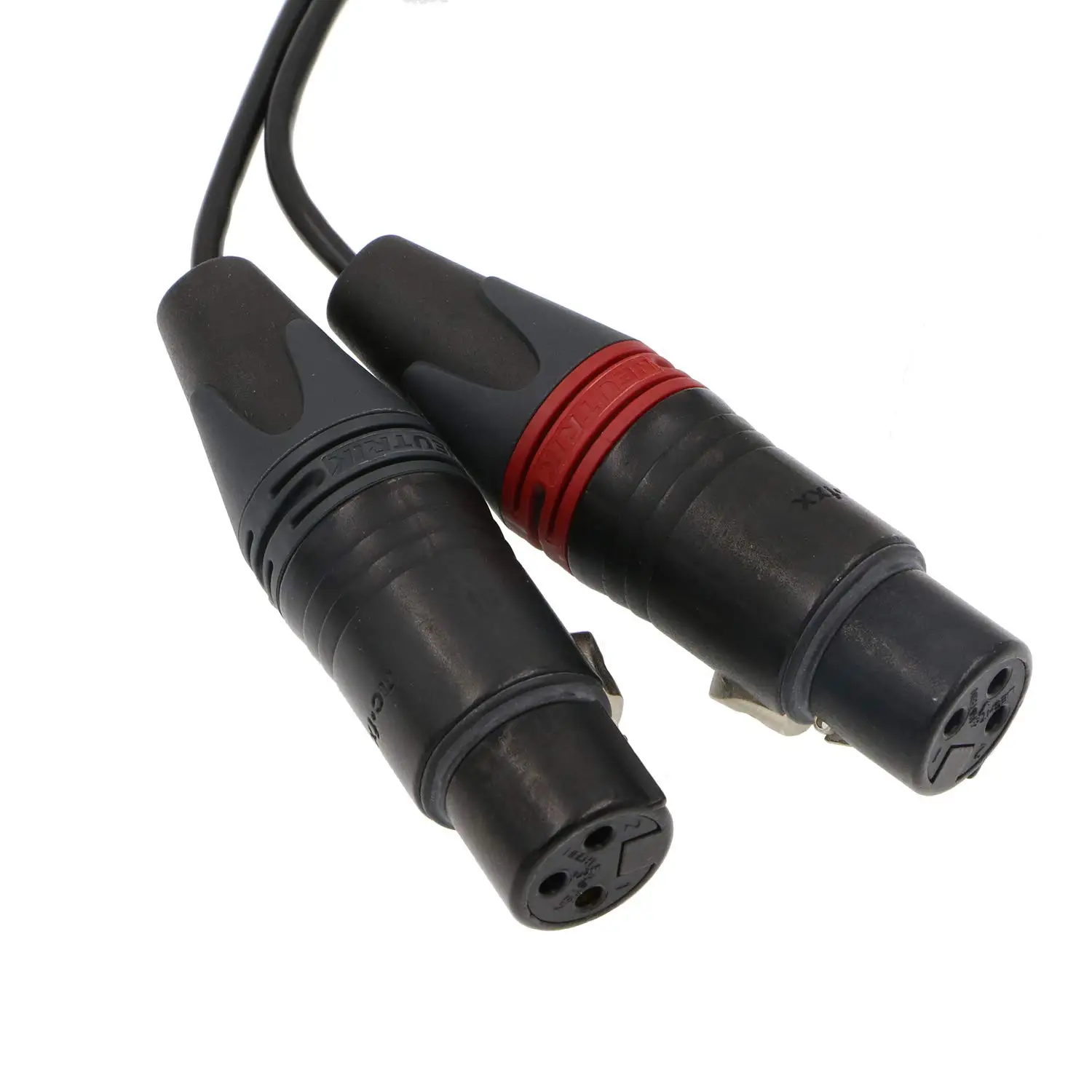 Alvin's Cables Right Angle 5 Pin Male to Two XLR 3 Pin Female Audio Input Cable for Z CAM E2 Camera
