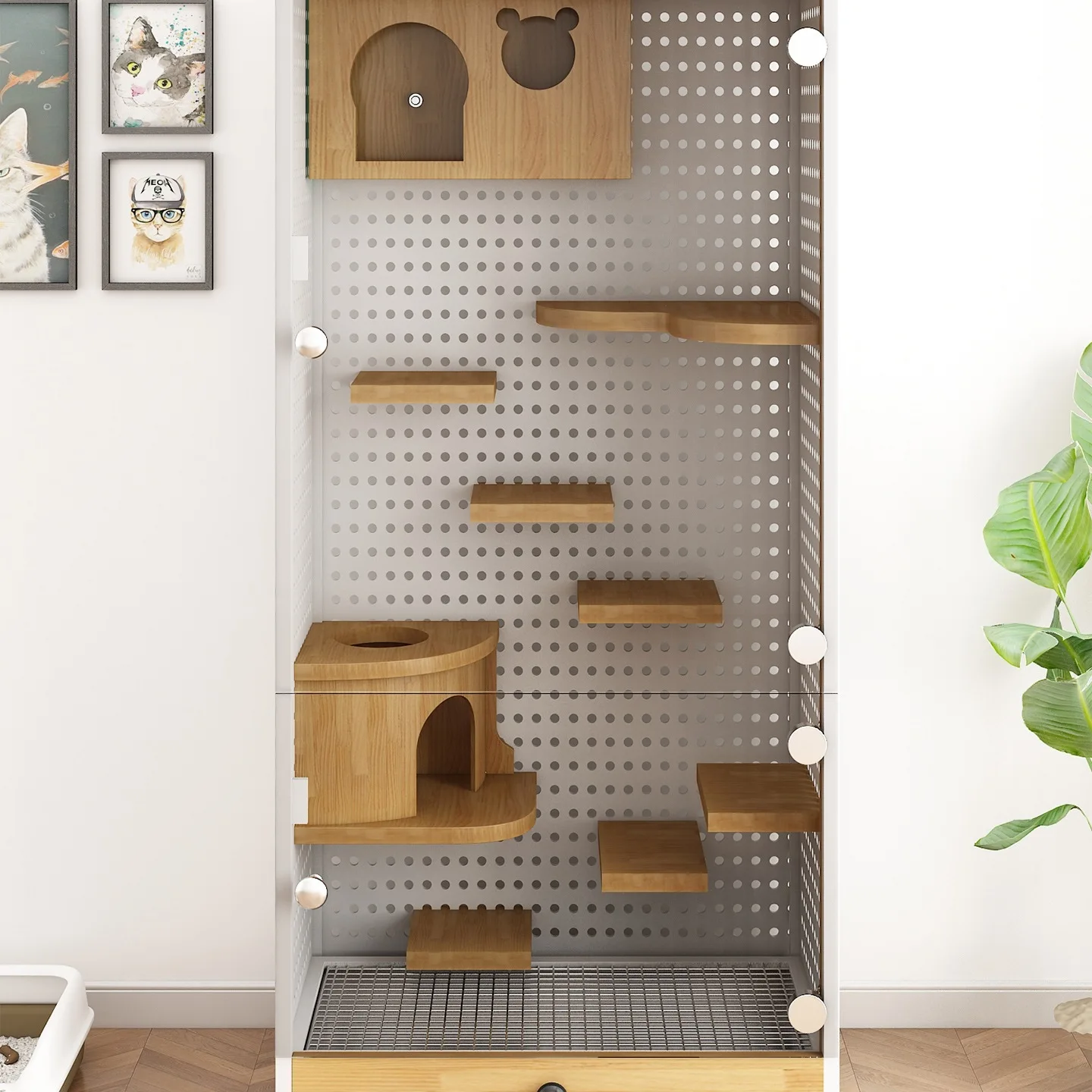 Chinchilla Cage Villa Cave Board Solid Wooden House Squirrel Guild Pig Golden Bear Honey Bag Glider's Nest Igloo