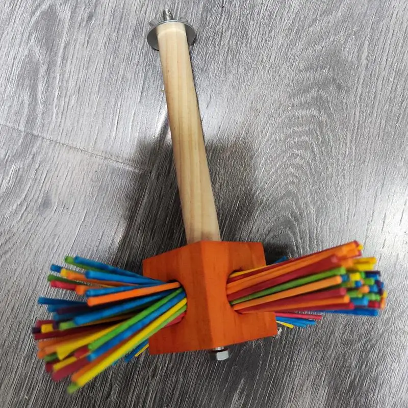 Parrot Toys Bird Chewing Toy Wooden Colorful And Fun Bird Toys For Alexandrine Parakeet African Grey Parrot Small Macaws