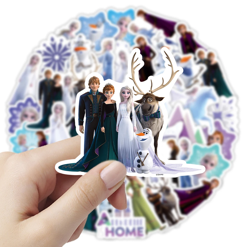 

10/50PCS Frozen II Princess Elsa Disney Movie Graffiti Stickers Funny Cartoon Decal DIY Notebook Phone Cup Car Classic Kid Toys