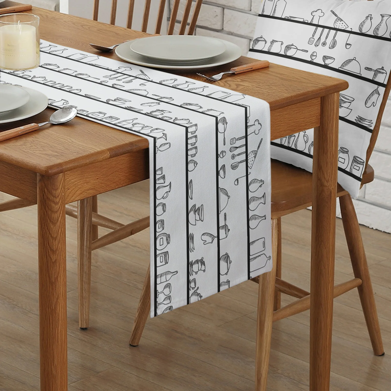 Kitchen Utensils Shelf Linen Table Runners Kitchen Table Decoration Accessories Dining Table Runner Wedding Party Supplies