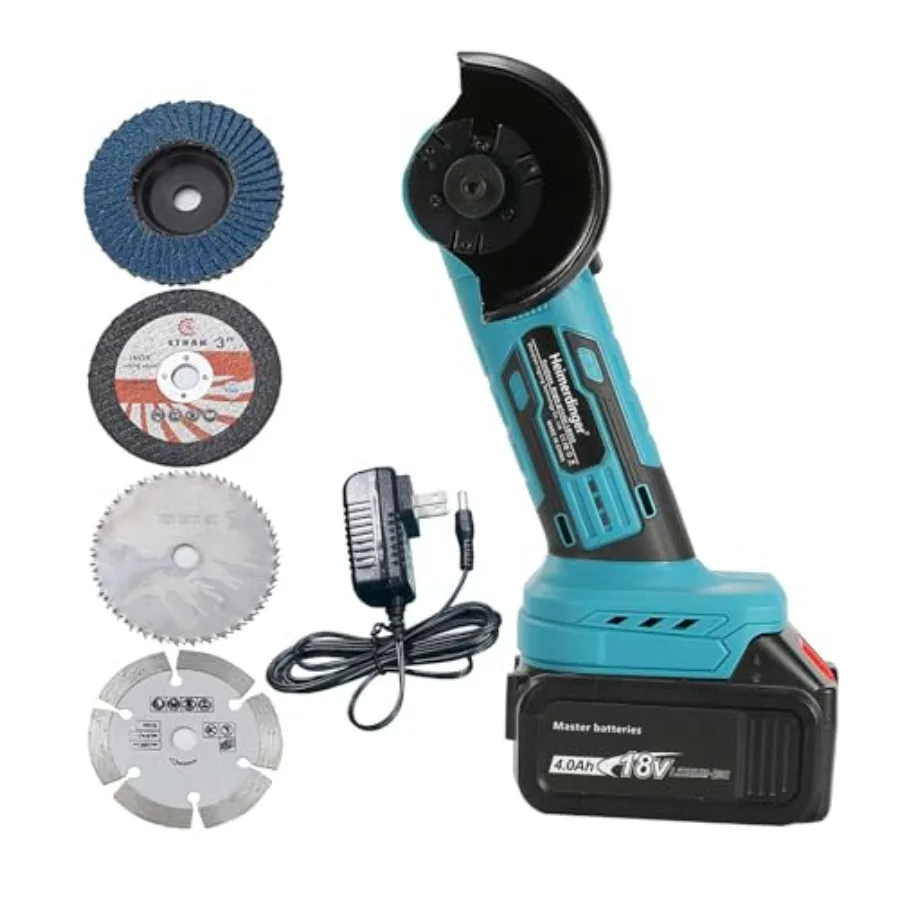 

Brushless Mini Angle Grinder with 4000mAh BatteryCordless Electric Grinding Tool 19500rpm Compact Power Handheld Cutter for Met