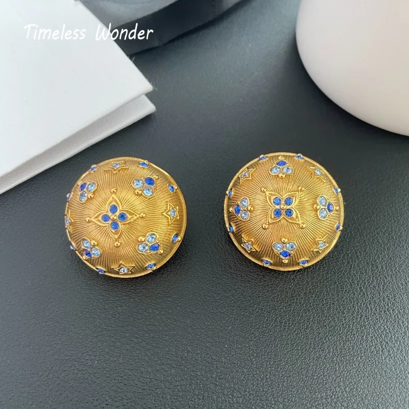 Timeless Wonder Fancy Zircon Floral Geo Clip on Earrings for Women Designer Jewelry Luxury Brand Runway Gift Top Trendy 3322