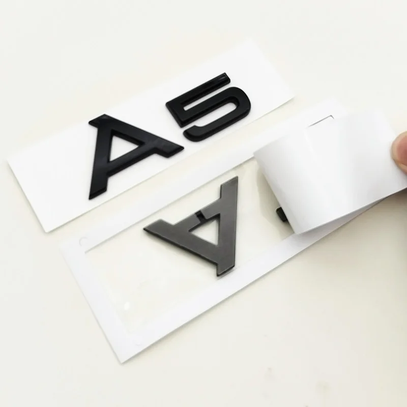 3D ABS Chrome Black Logo A1 A2 A3 A4 A5 A6 A7 A8 Emblem Car Rear Trunk Badge Sticker Decals for Audi Auto Decorative Accessories image 2