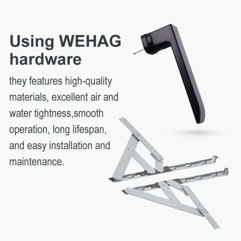 AS2047 SAMPLE Windows Modern Soundproof Hurricane Proof Aluminum Alloy Framed French Double Glazed Casement Windows